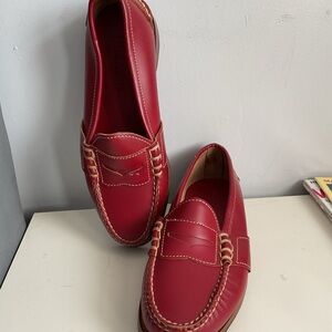 Ralph Lauren Red Leather Penny Loafers